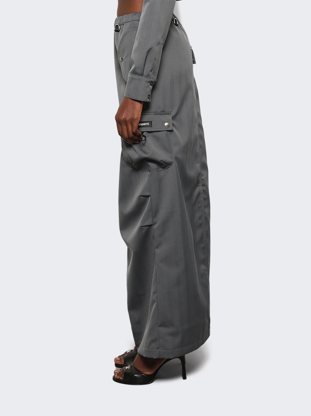 Tailored Cargo Maxi Skirt Grey Black - 4