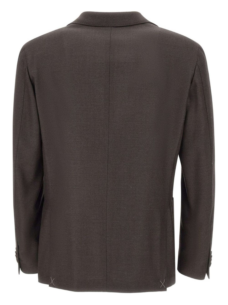 CORNELIANI textured narrow-lapels blazer outlook
