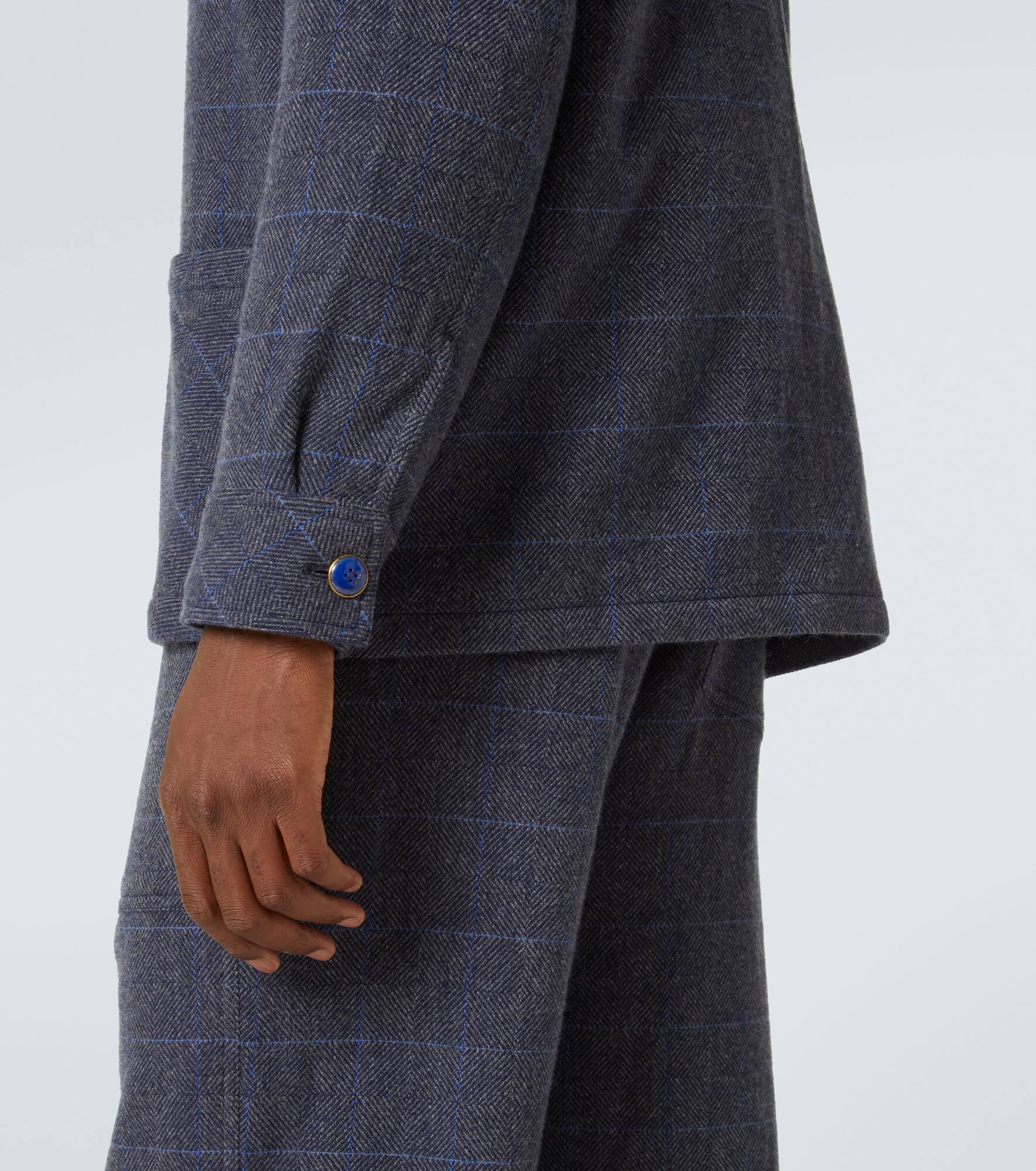 Checked cashmere overshirt - 7