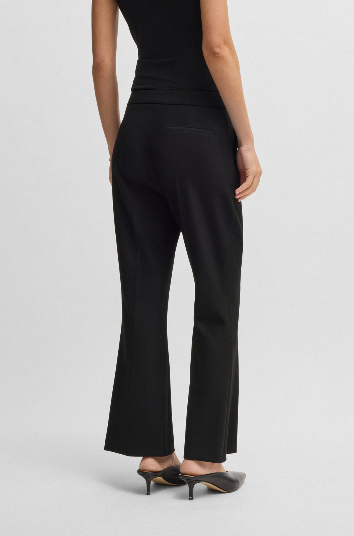 SLIM-FIT TROUSERS WITH BOOTCUT LEG - 4