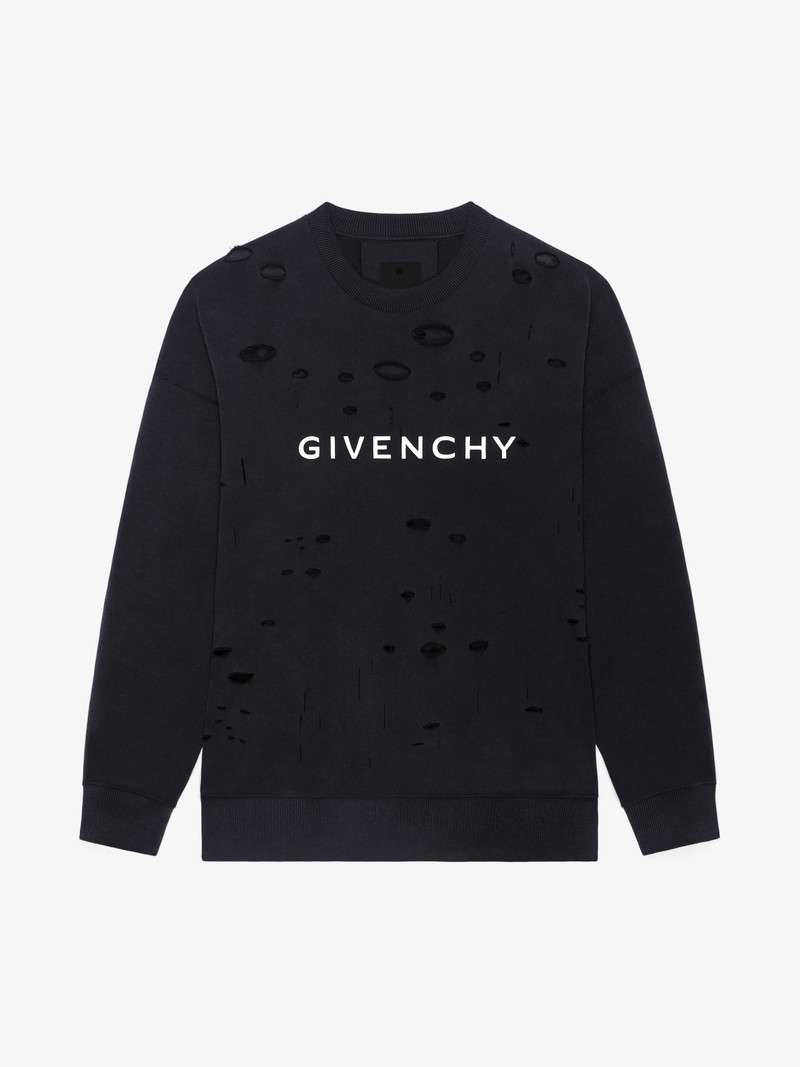 GIVENCHY ARCHETYPE SWEATSHIRT WITH DESTROYED EFFECT 1