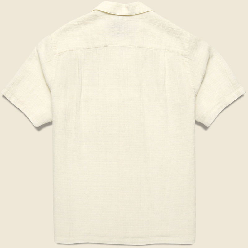Portuguese Flannel Grain Camp Shirt - White outlook