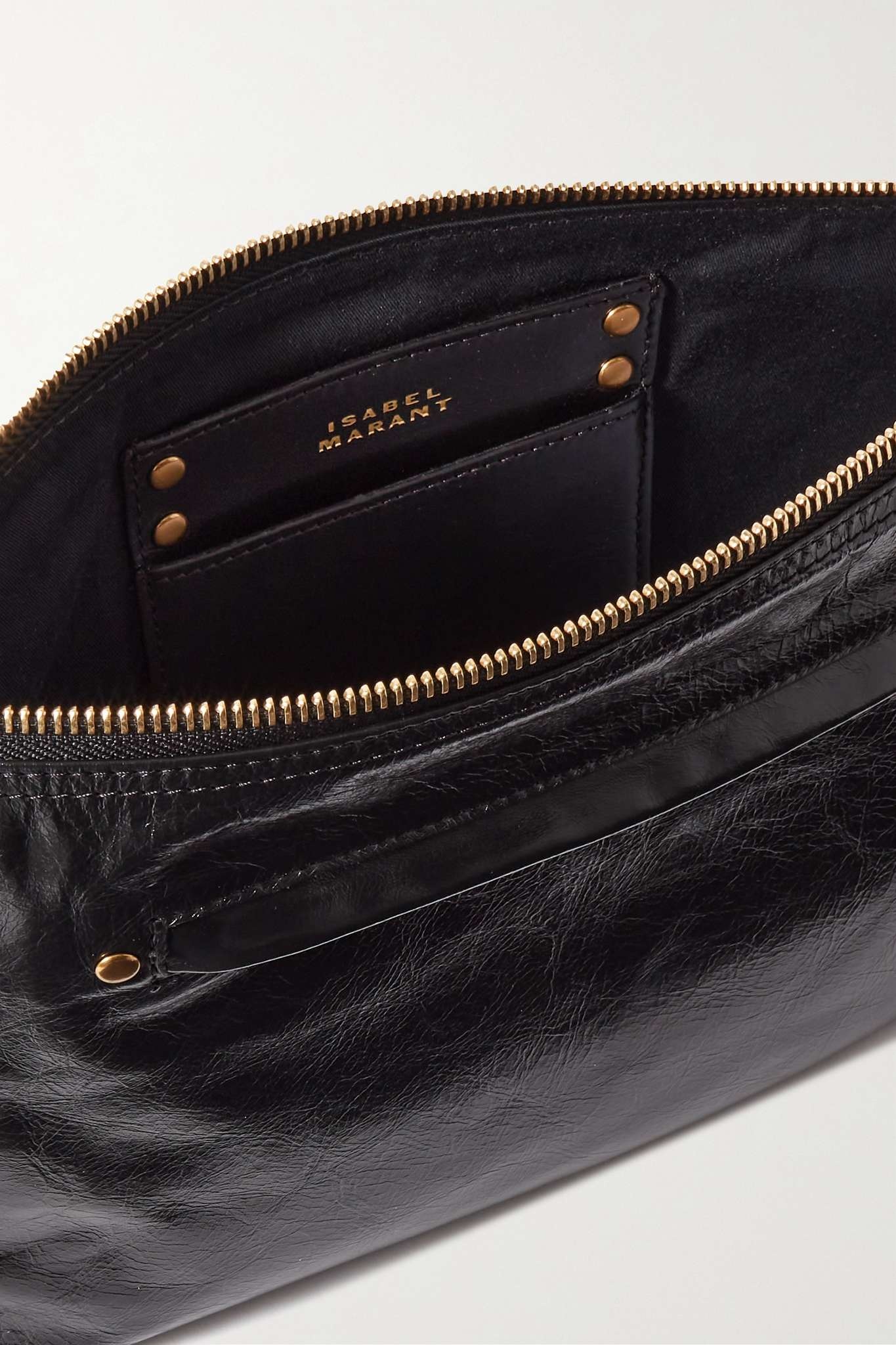 Nessah crinkled glossed-leather shoulder bag - 5