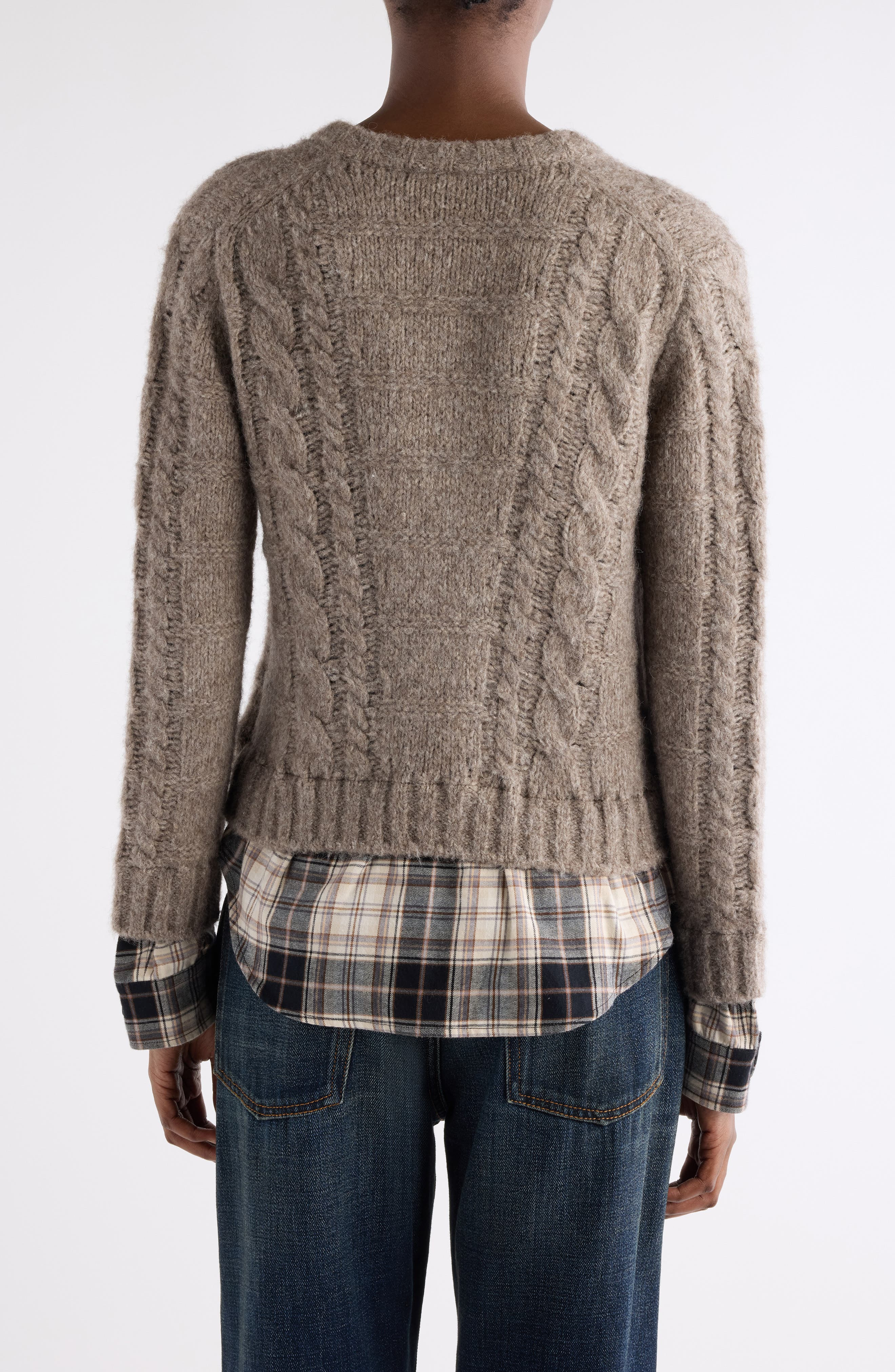 Acne Studios Kunch Layered Cardigan in Beige Melange at Nordstrom - 3