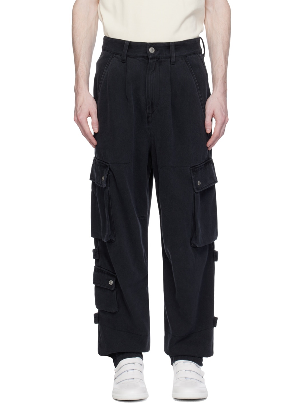 Black Telore Cargo Pants - 1