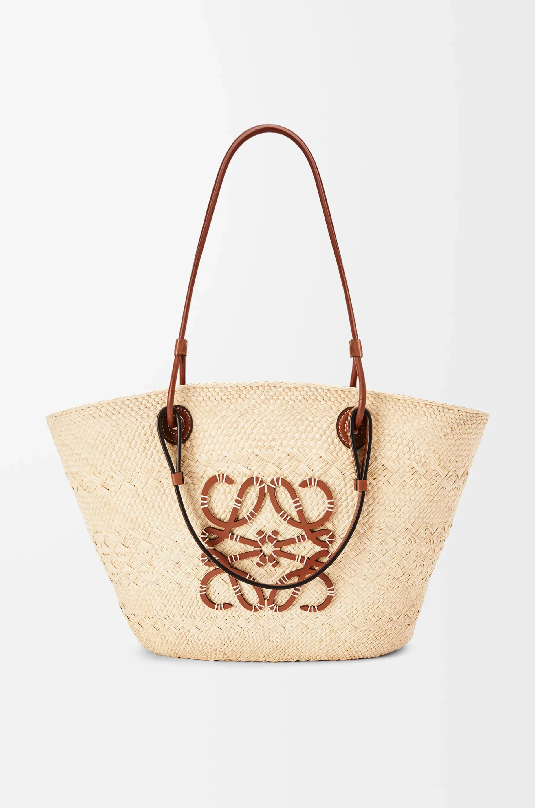 Anagram Basket bag in iraca palm and calfskin - 1