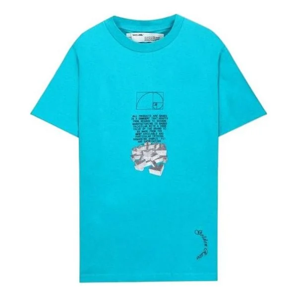Off-White Alphabet Printing Short Sleeve Blue OMAA027R201850053901 - 1