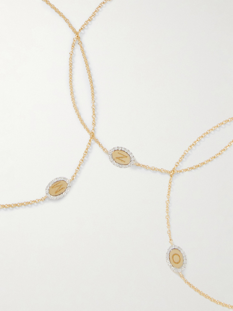 Teeny Marquee 10-karat Gold Diamond Bracelet 1