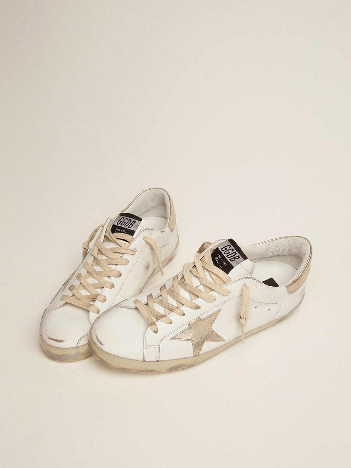 【GOLDEN 】Superstar Lettering Effect Sneakers Golden Goose Women's Super-Star sneakers with gold sparkle