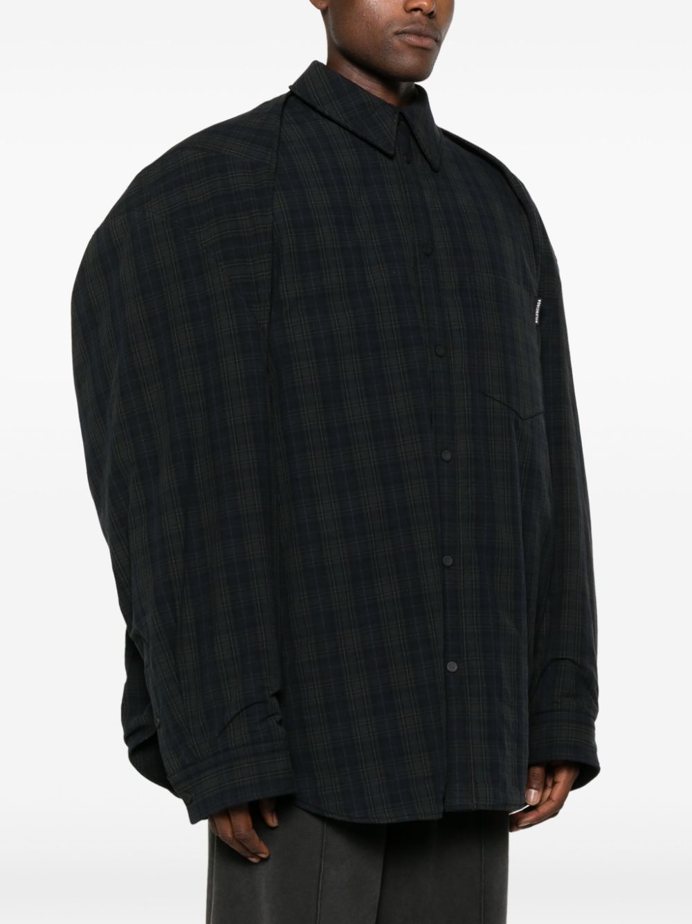 checked-pattern long-sleeve shirt - 4