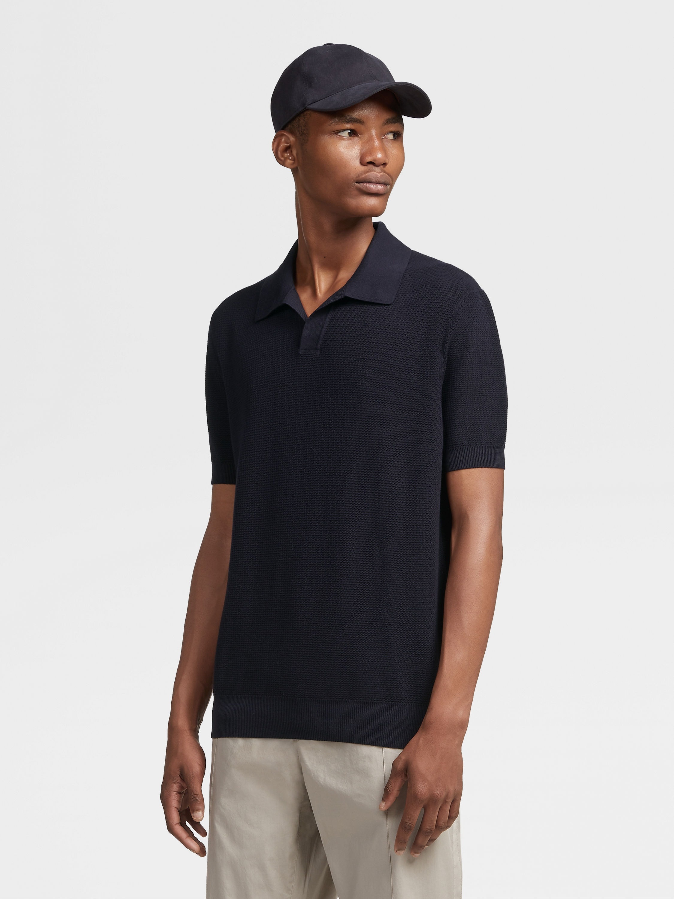 NAVY BLUE PREMIUM COTTON POLO SHIRT - 2