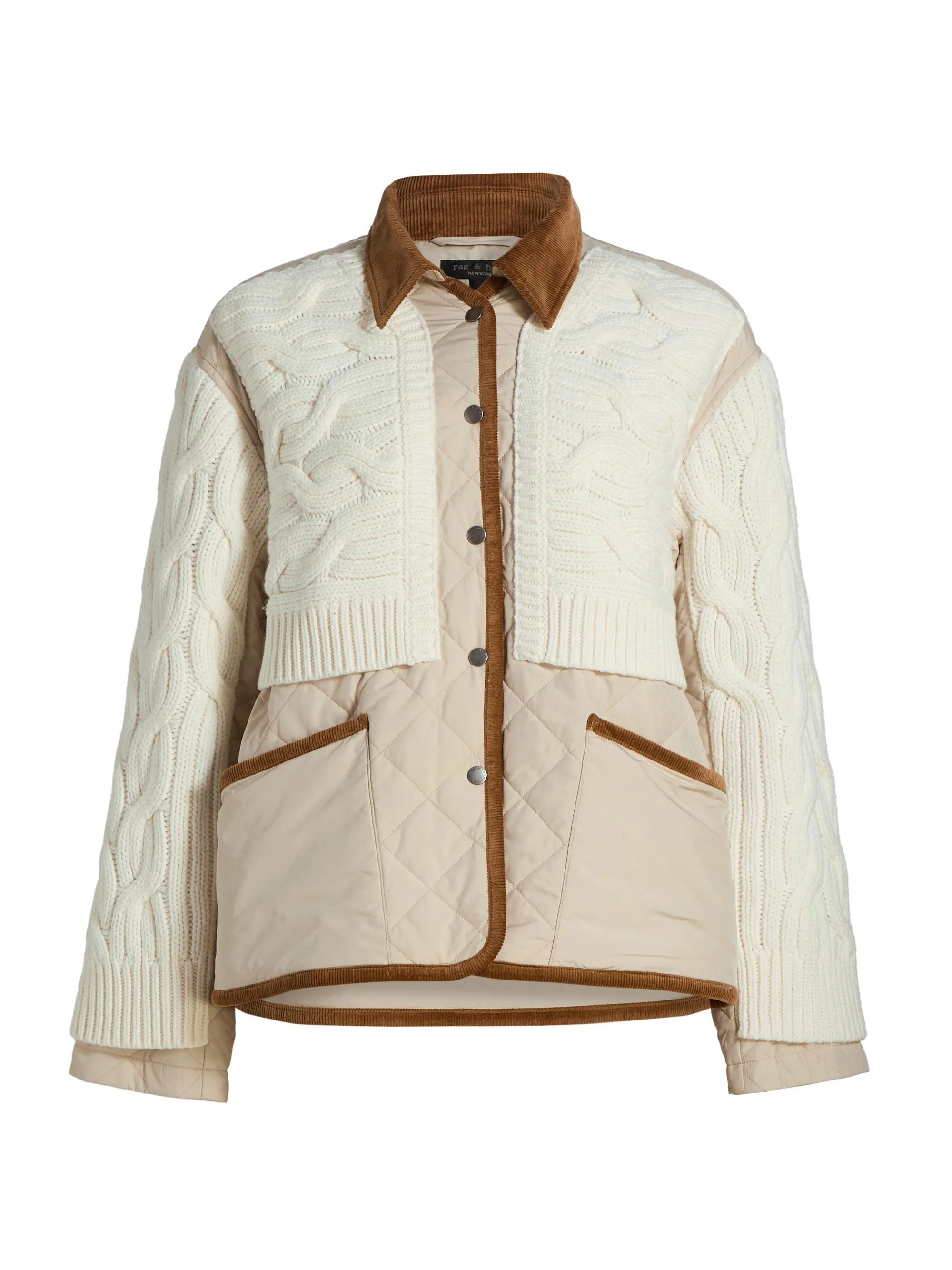 Women's Ivy Mixed Media Jacket - Ivory - 1