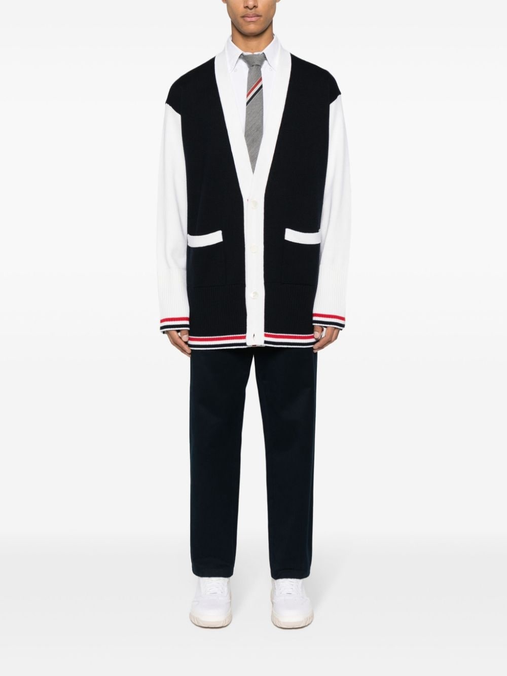 colourblock virgin-wool cardigan - 2