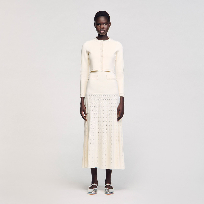 Sandro CROPPED CARDIGAN WITH PEARL BUTTONS outlook