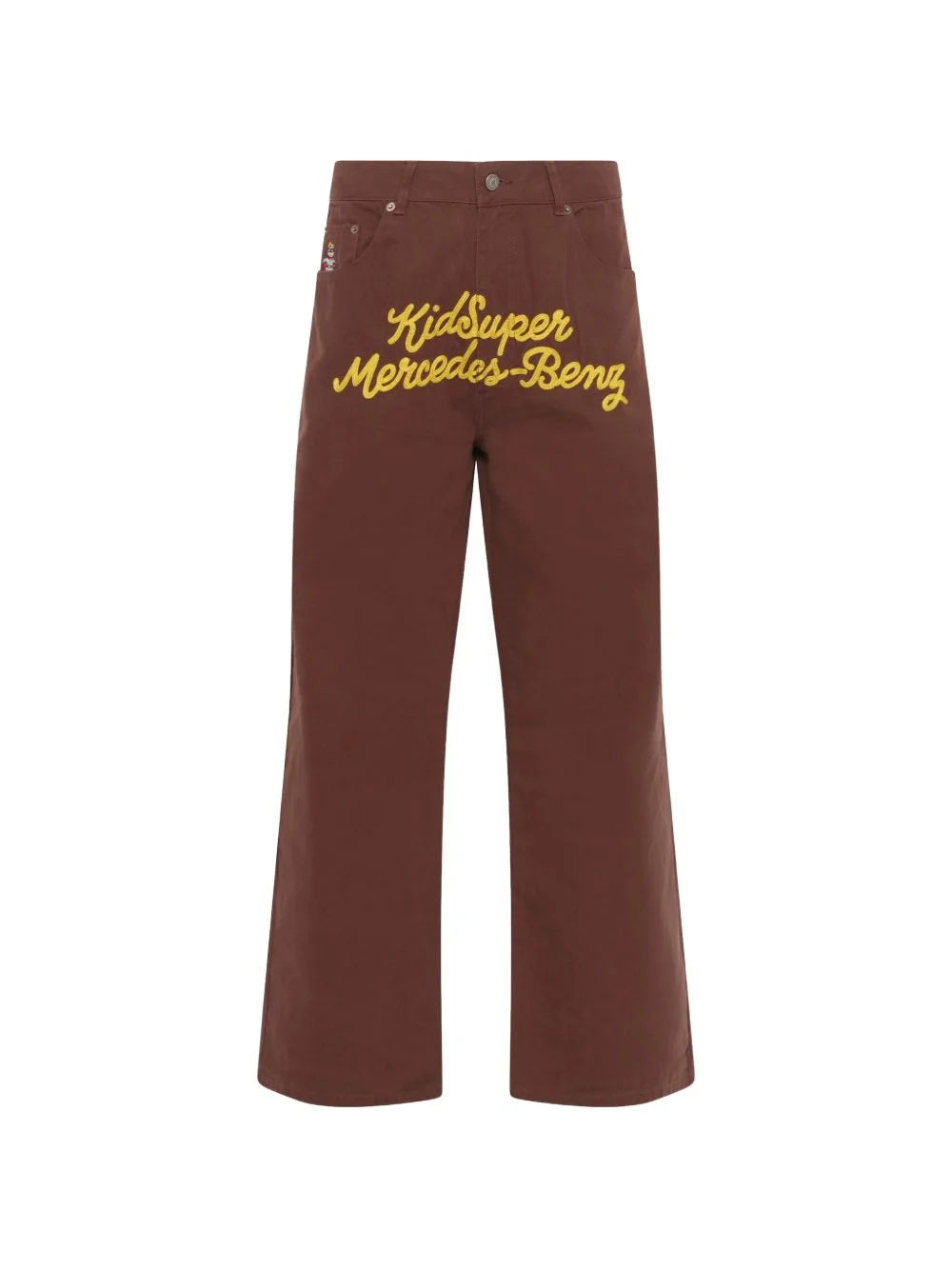 x Mercedes Benz logo-embroidered wide-leg trousers - 1