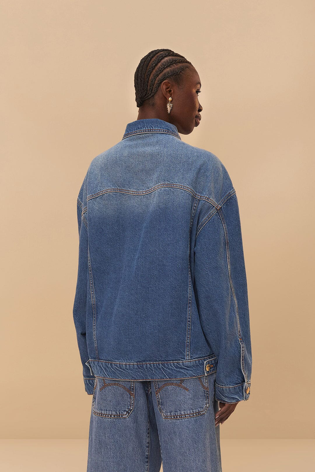 Denim Buttoned Jacket - 4