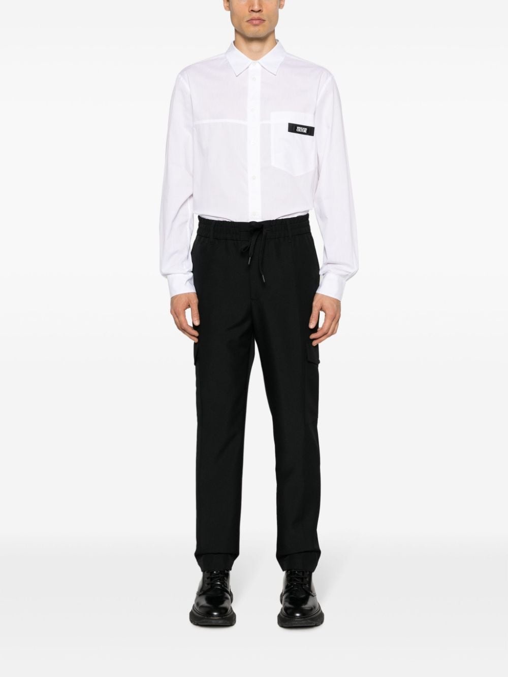 logo-patch cargo trousers - 2