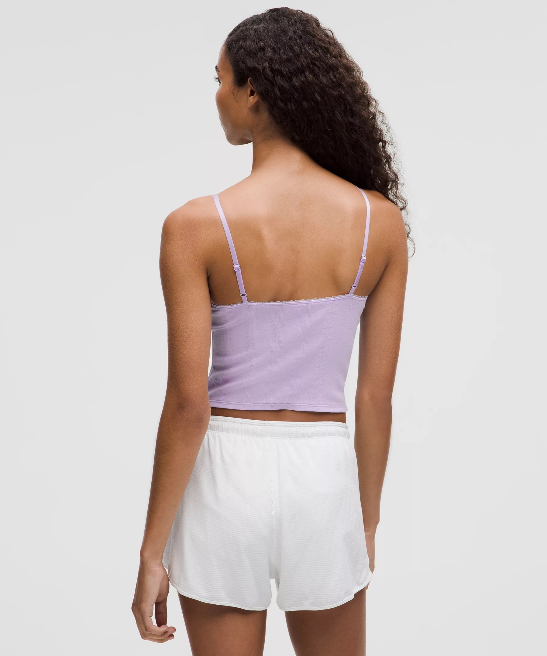 Cotton Pointelle Cropped Cami Tank Top - 3