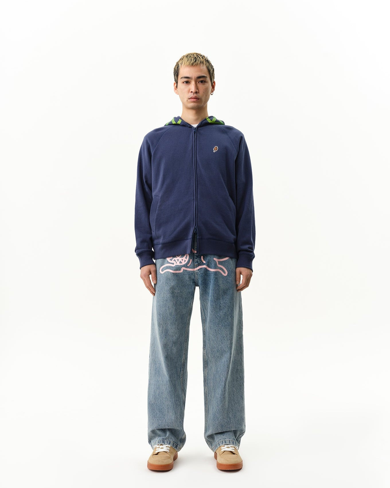 GRADIENT SMILEY ZIP THROUGH HOOD - 2