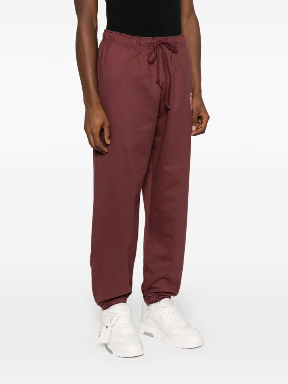 logo-embroidered cotton track pants - 3