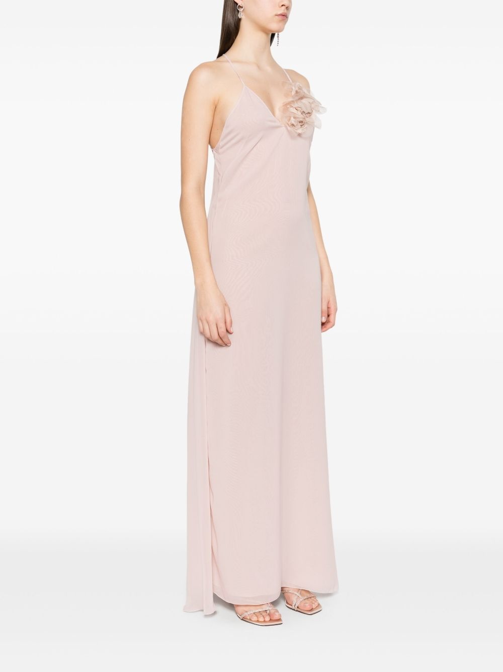 floral-appliqué dress - 3