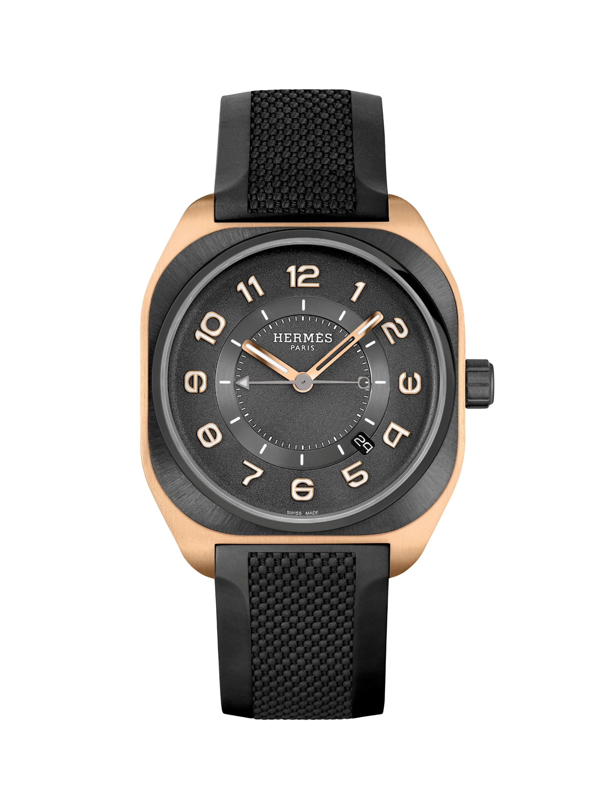 Men H08 18K Rose Gold, Titanium & Rubber-Strap Watch/42MM - Rose Gold - 1