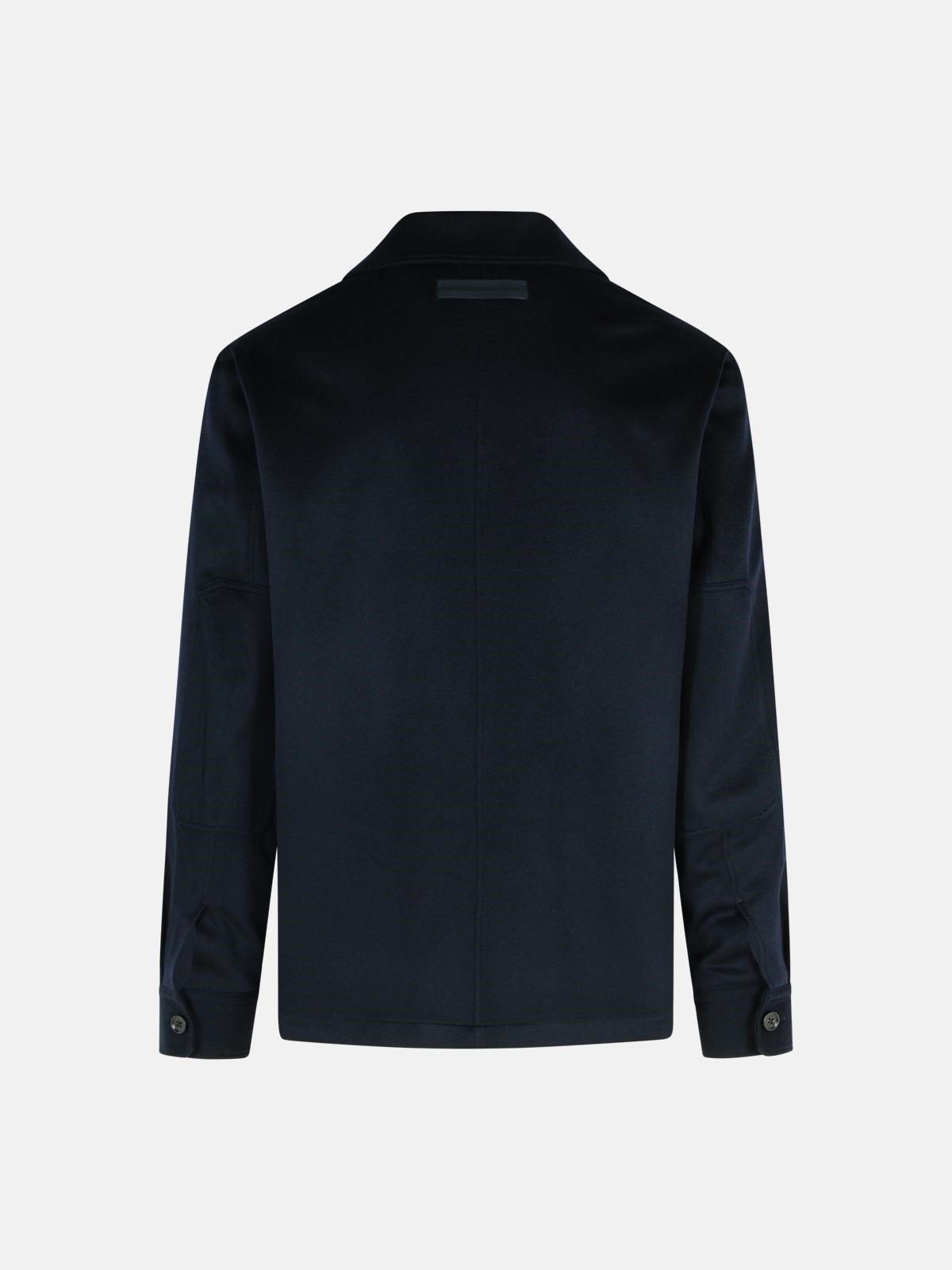'OASI' NIGHT BLUE CASHMERE SHIRT - 3
