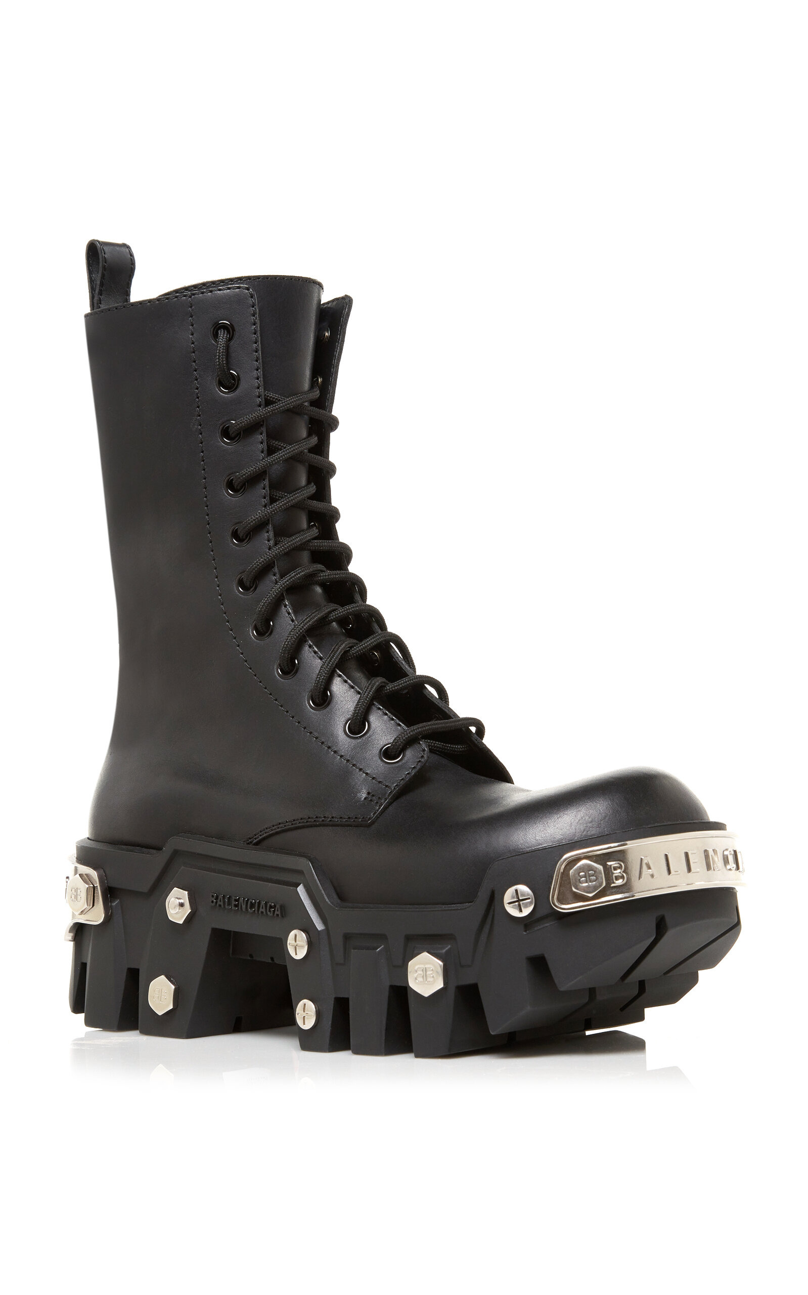 Bulldozer Platform Leather Combat Boots black - 3