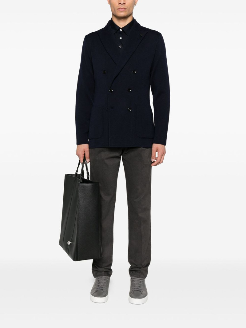 LARDINI double-breasted patch-pocket jacket outlook