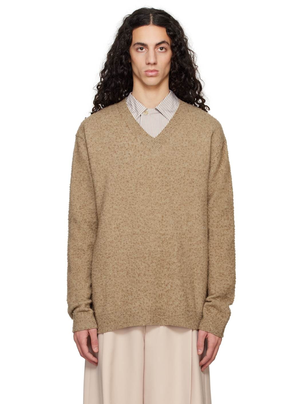 Beige Pilling Sweater - 1