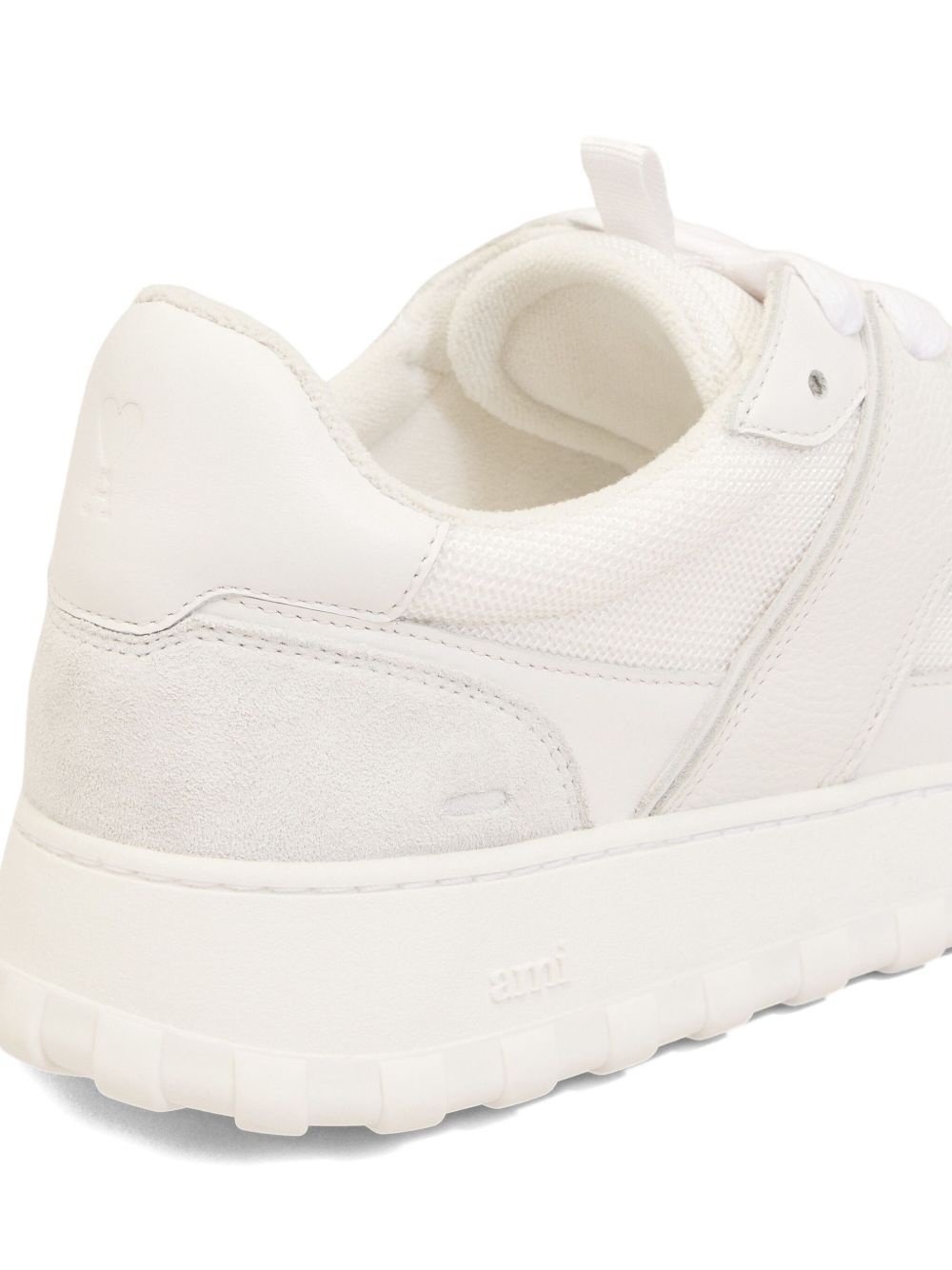 leather suede lace-up sneakers - 4