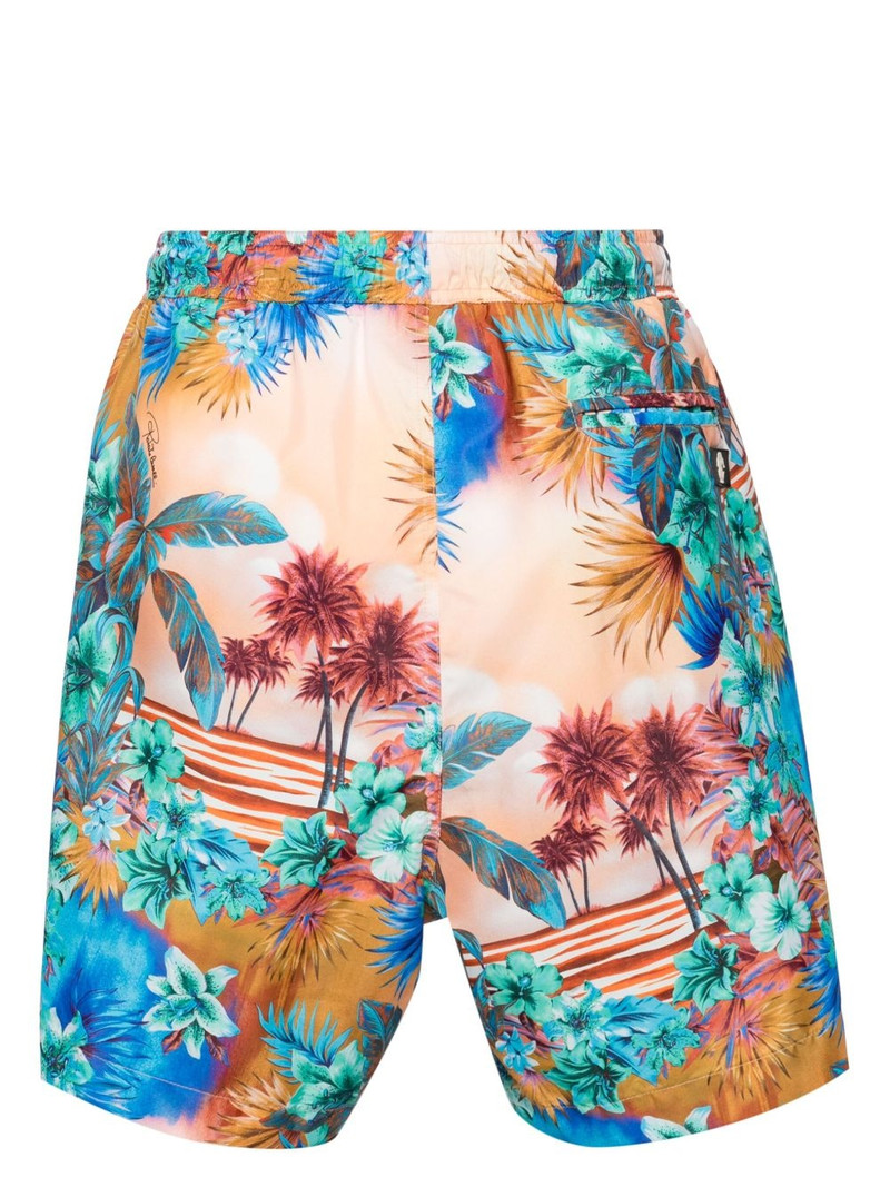 Roberto Cavalli Tiger Tooth-detailed Hawaii-print swim shorts outlook