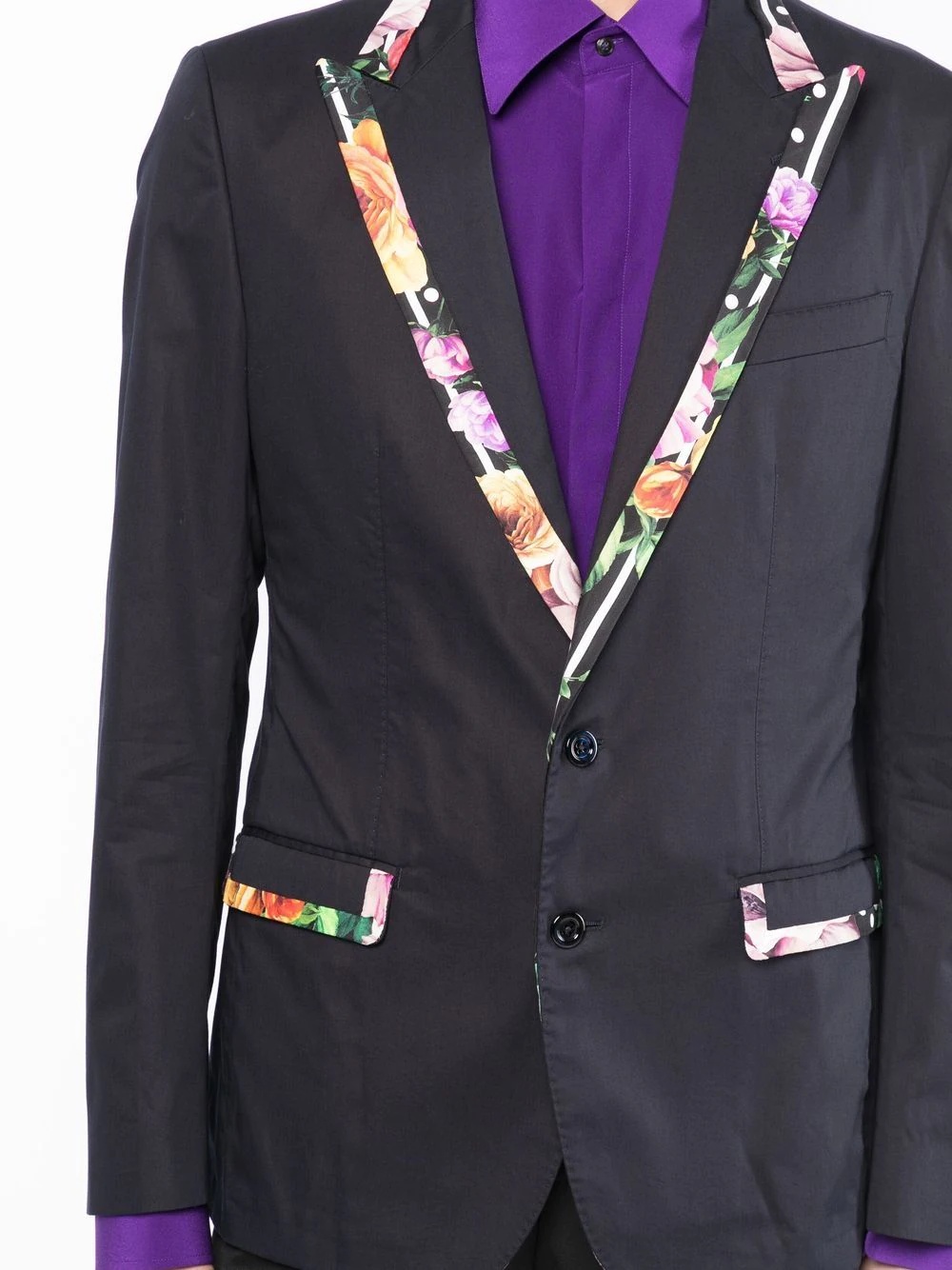 peak-lapel single-breasted blazer - 5