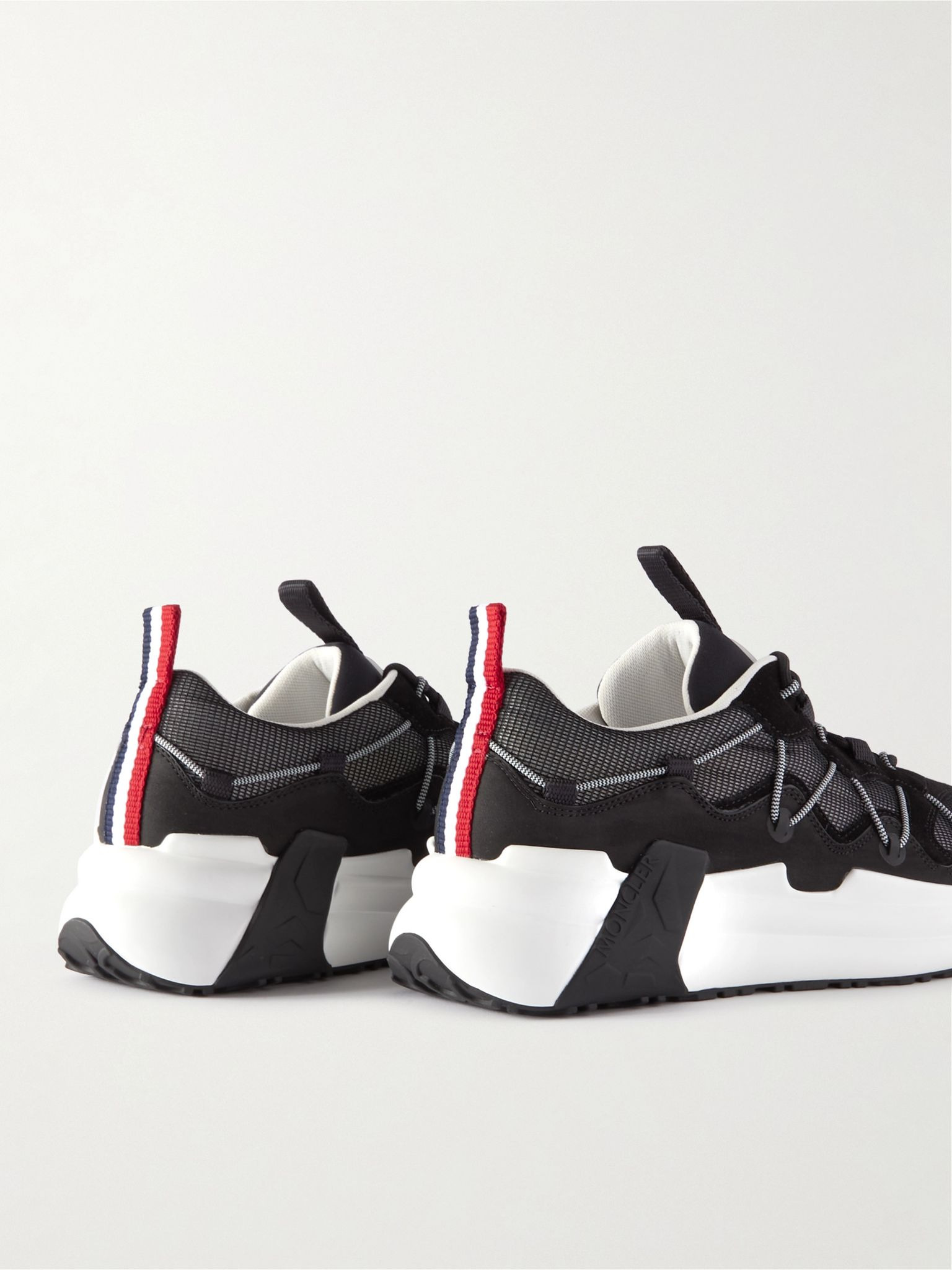 Compassor Mesh-Trimmed Nubuck and Suede Sneakers Black - 5