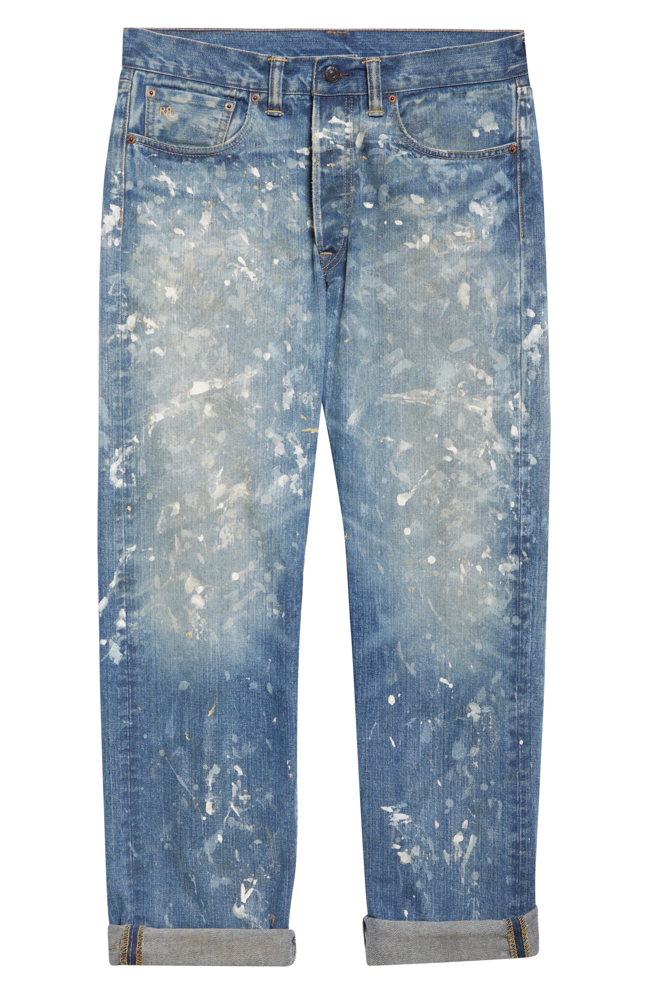 Double RL Straight Fit Distressed Jeans in Fenimore Wash at Nordstrom - 6