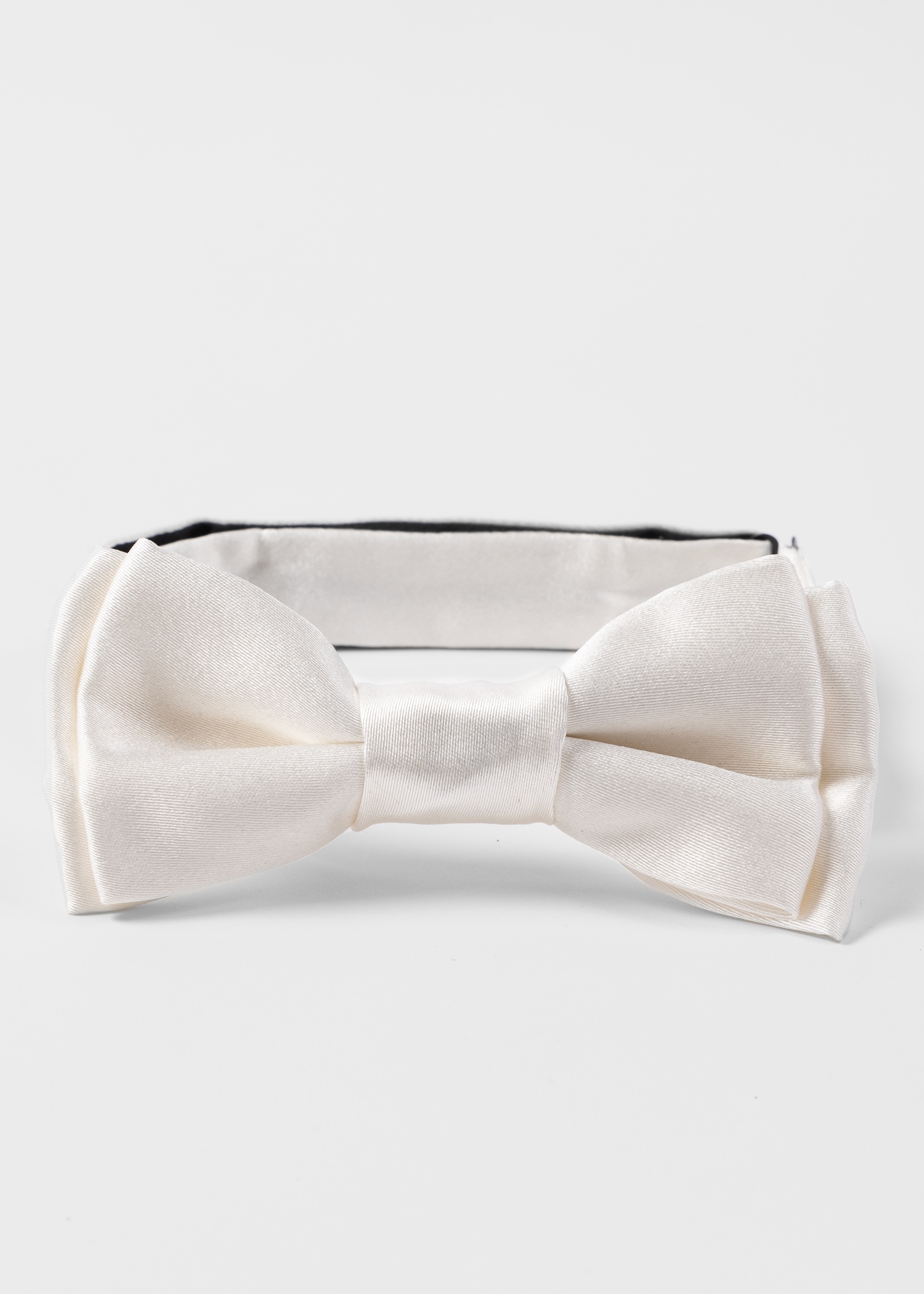 White Pre-Tied Silk Bow Tie - 2
