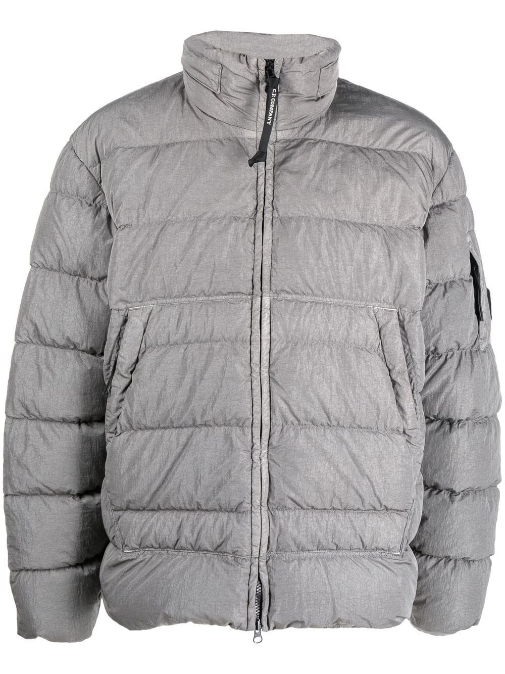 padded zip-up down jacket - 1