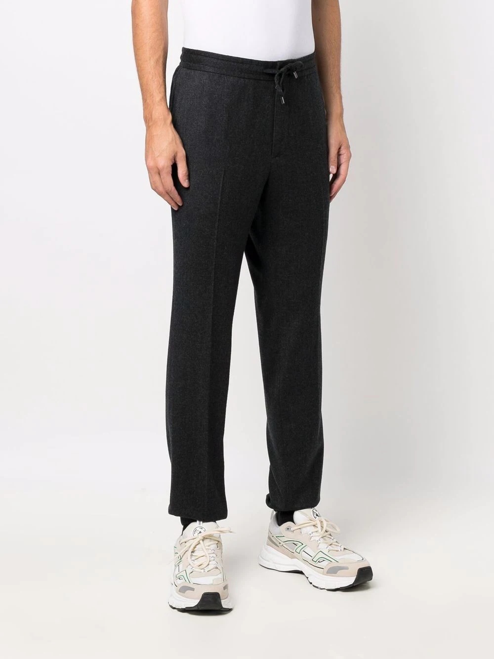 slim-fit wool trousers - 3