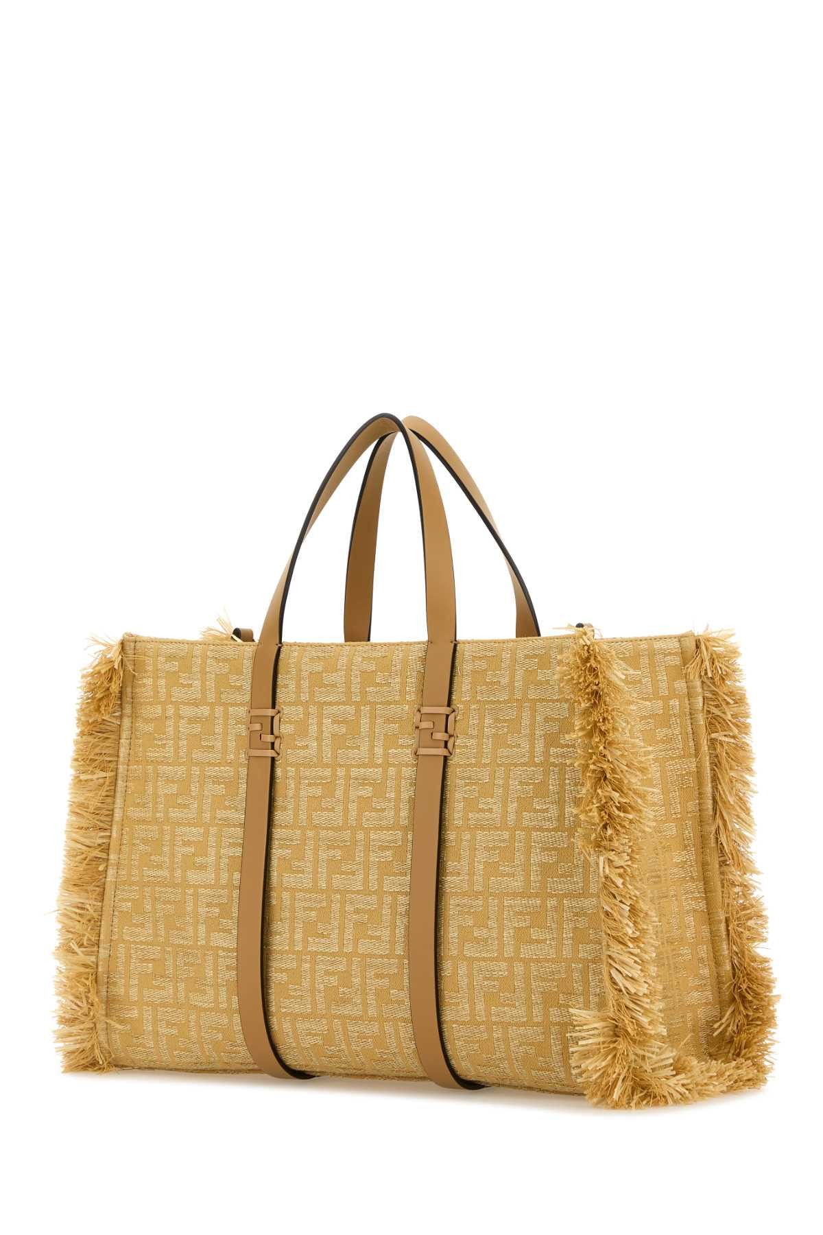 Fendi Women Embroidered Canvas Raffia Summer Shopping Bag - 2