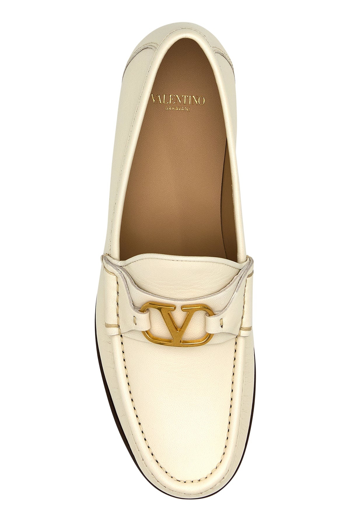 Ivory leather VLogo loafers - 4