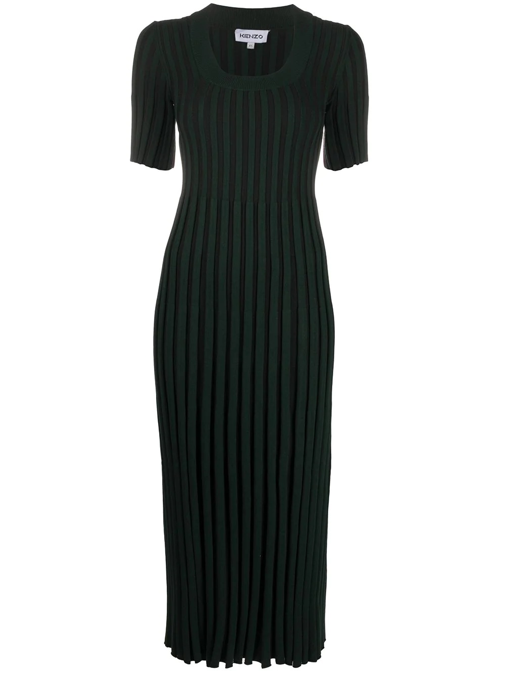 ribbed knitted midi dress - 1