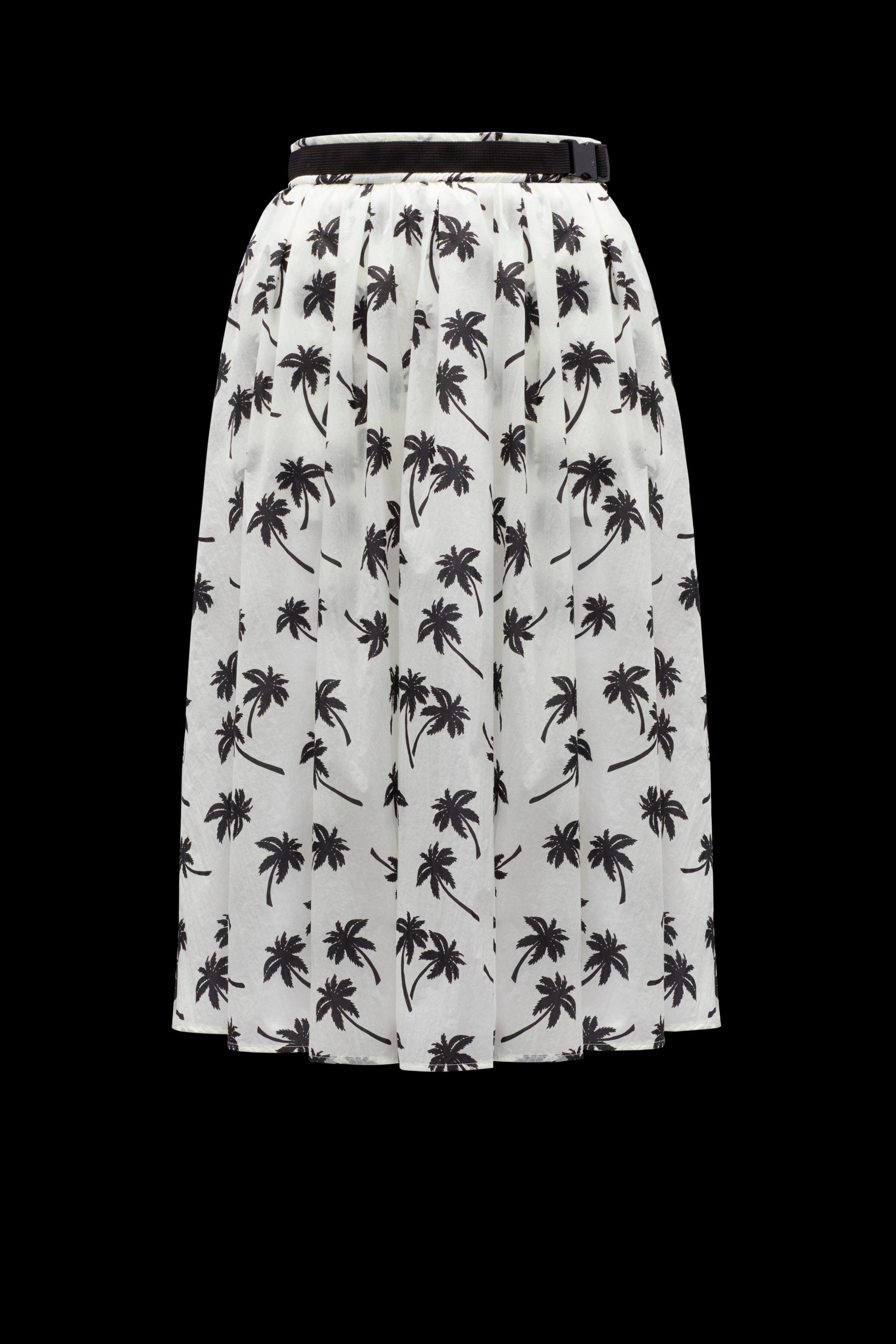 Palm Print Midi Skirt - 1