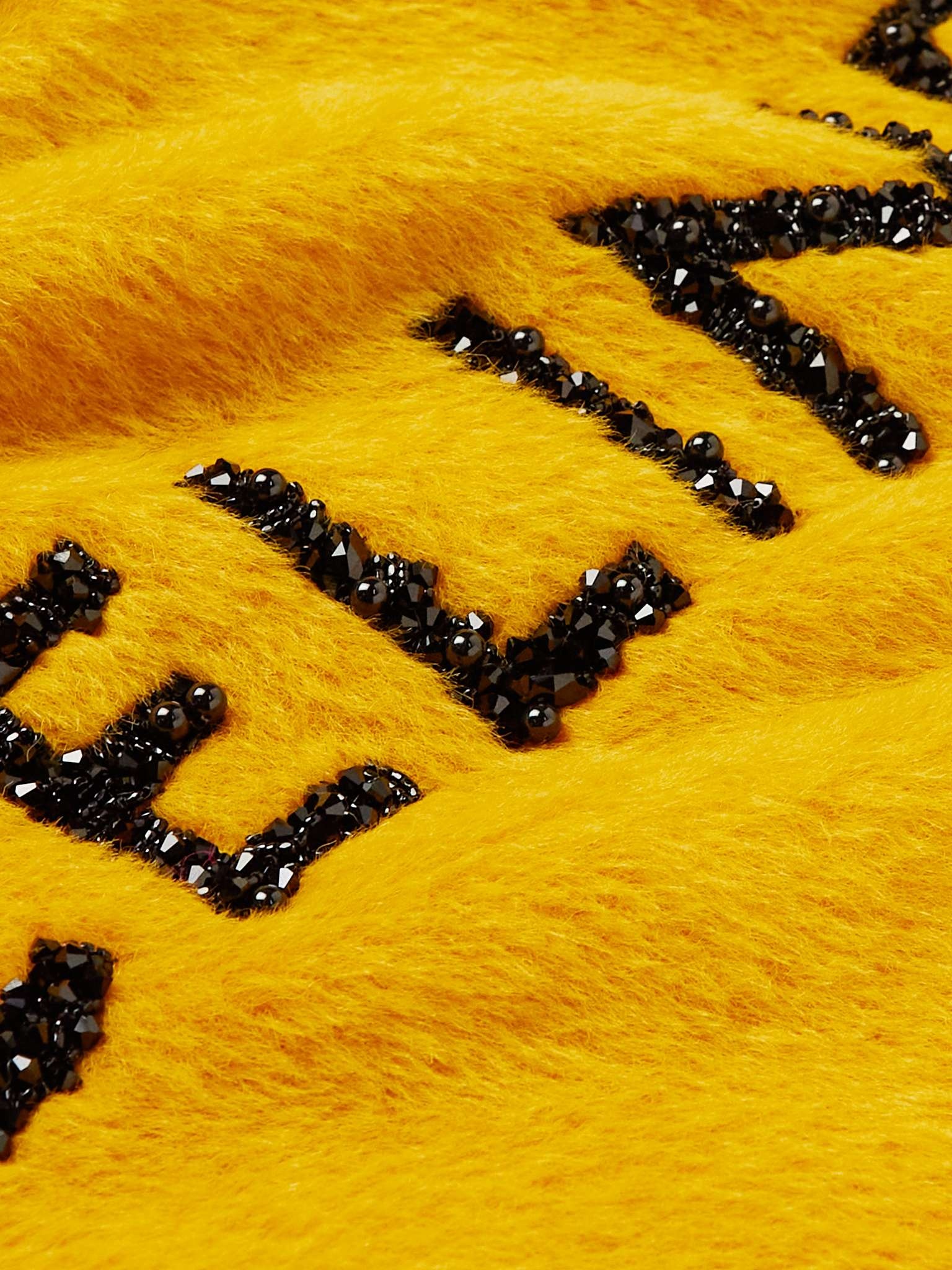 Glittered Logo-Appliquéd Alpaca and Wool-Blend Hoodie - 3