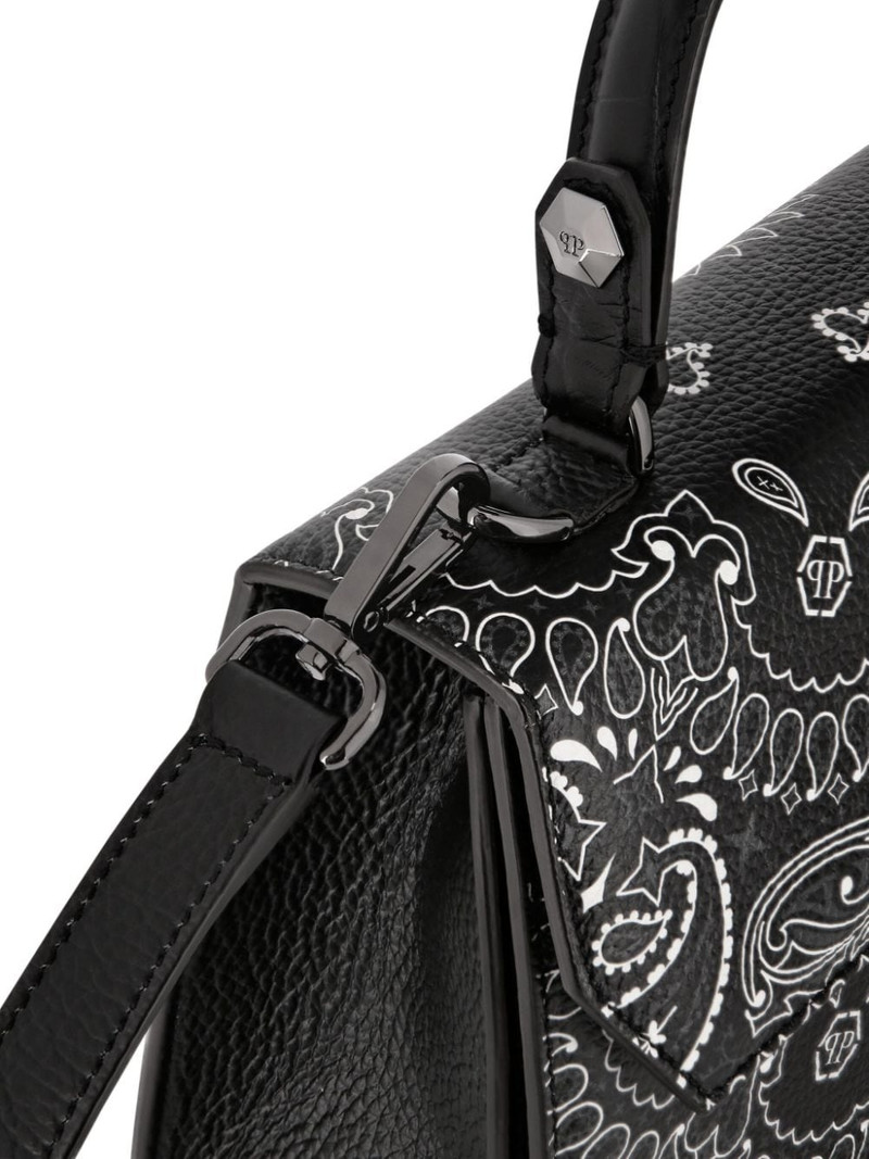 medium Superheroin paisley leather bag 5