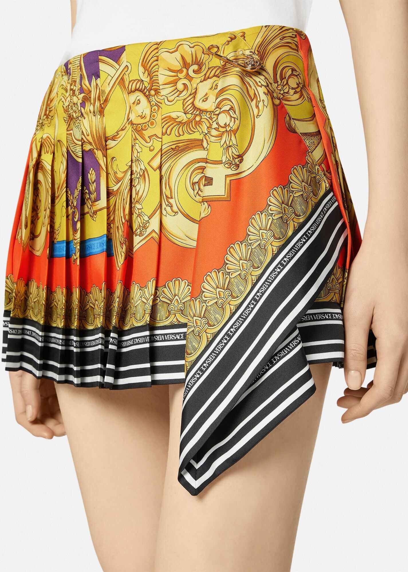 Barocco Goddess Silk Mini Skirt - 5