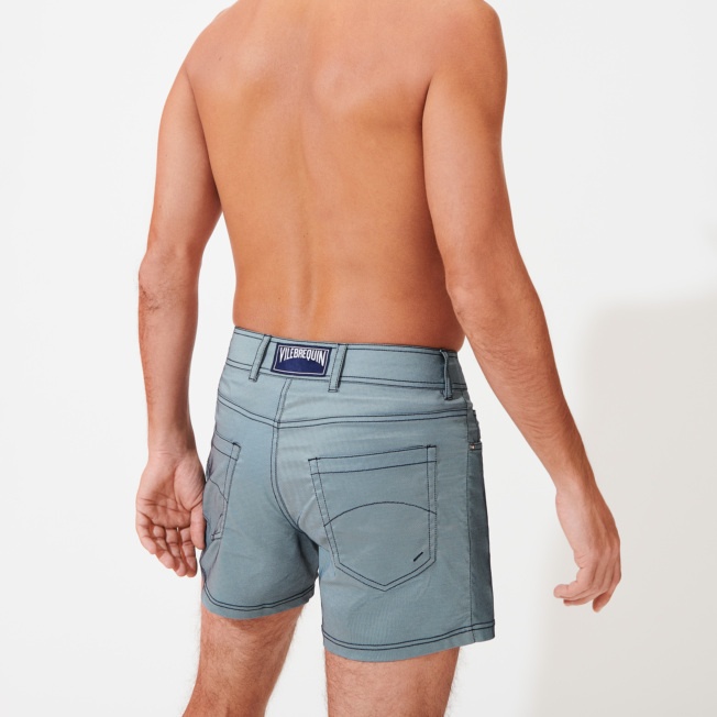 Men Swim Trunks Flat Belt Solid - 4