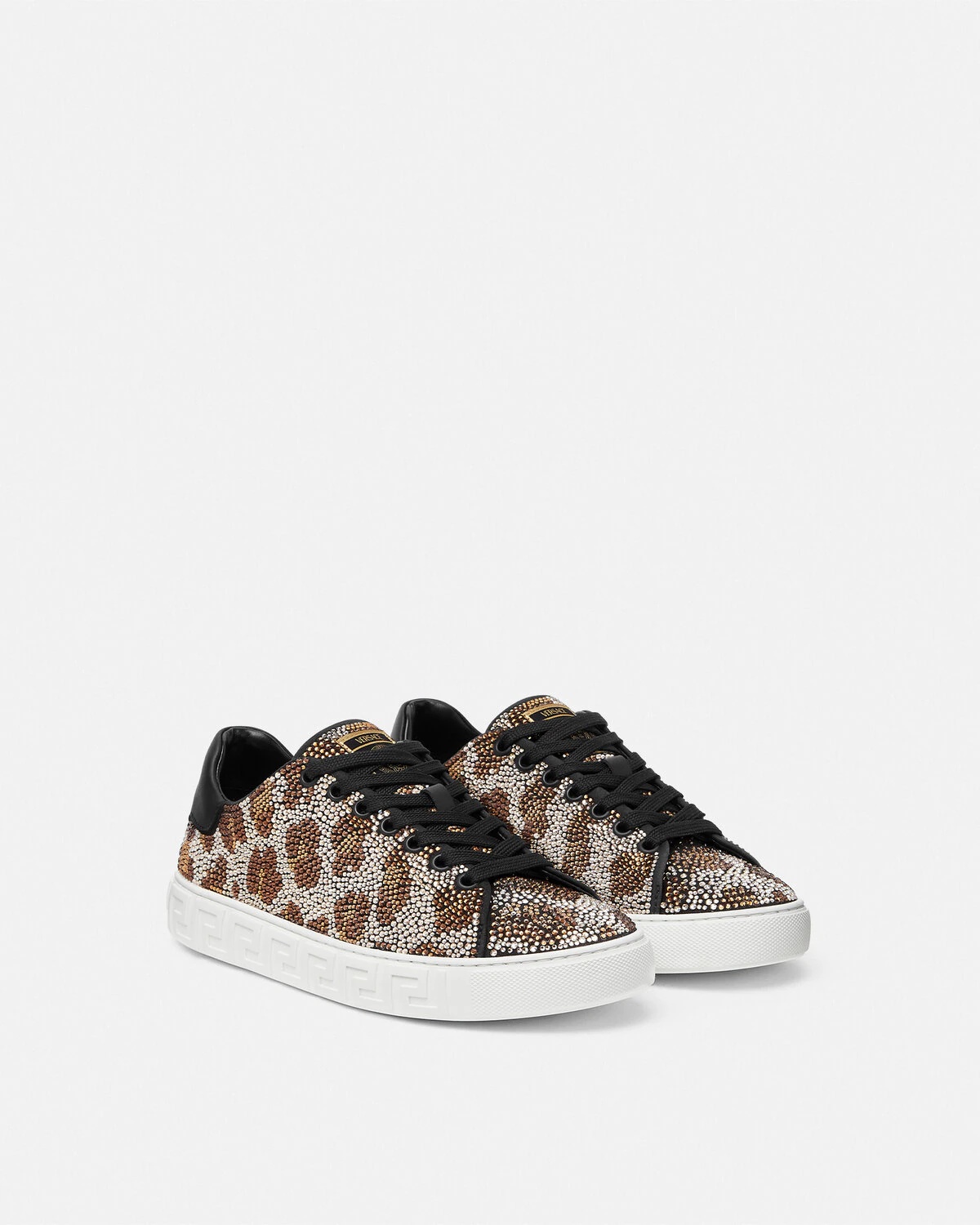 Crystal Leopard Greca Sneakers - 2