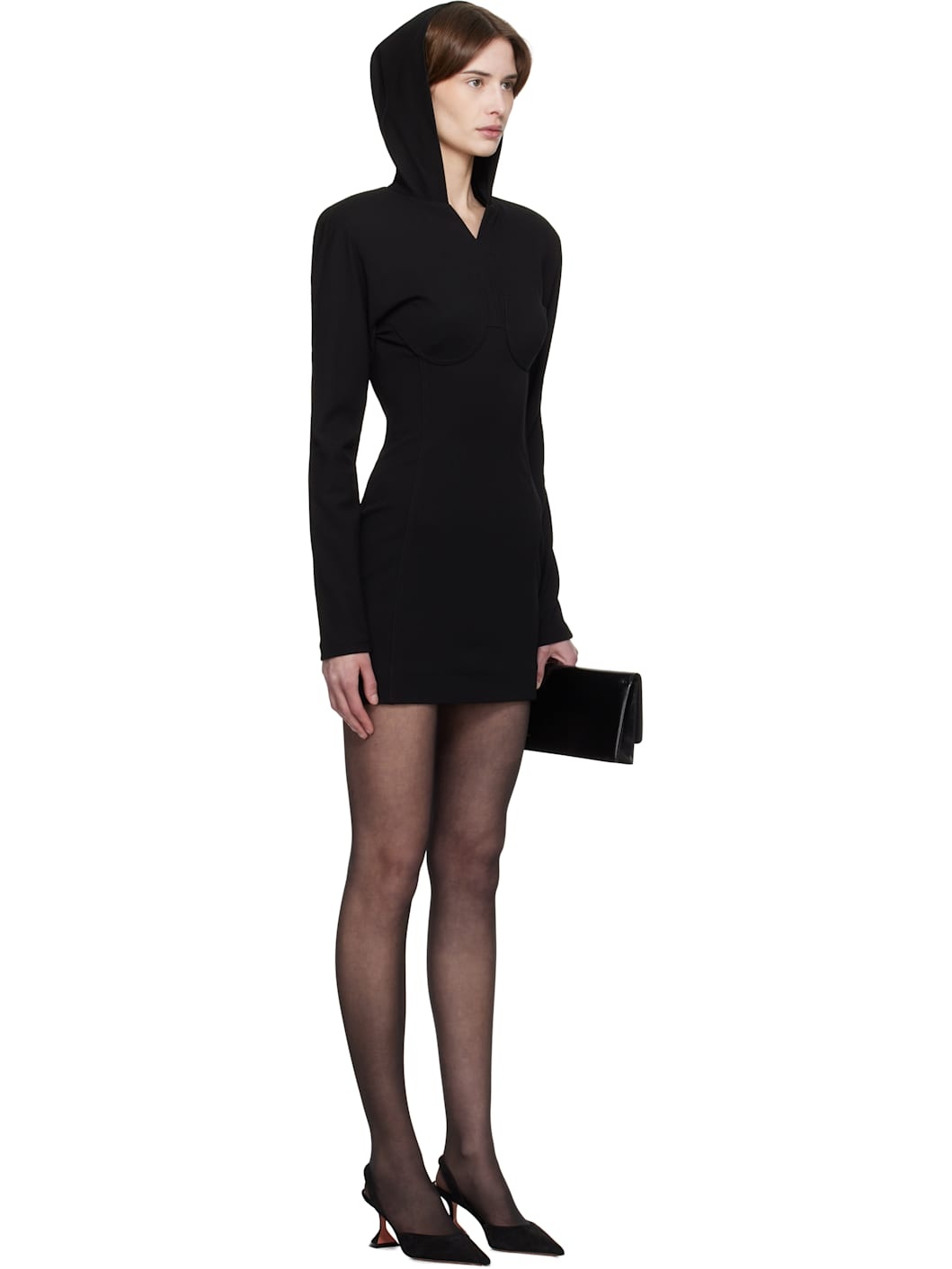 Black Crepe Minidress - 2