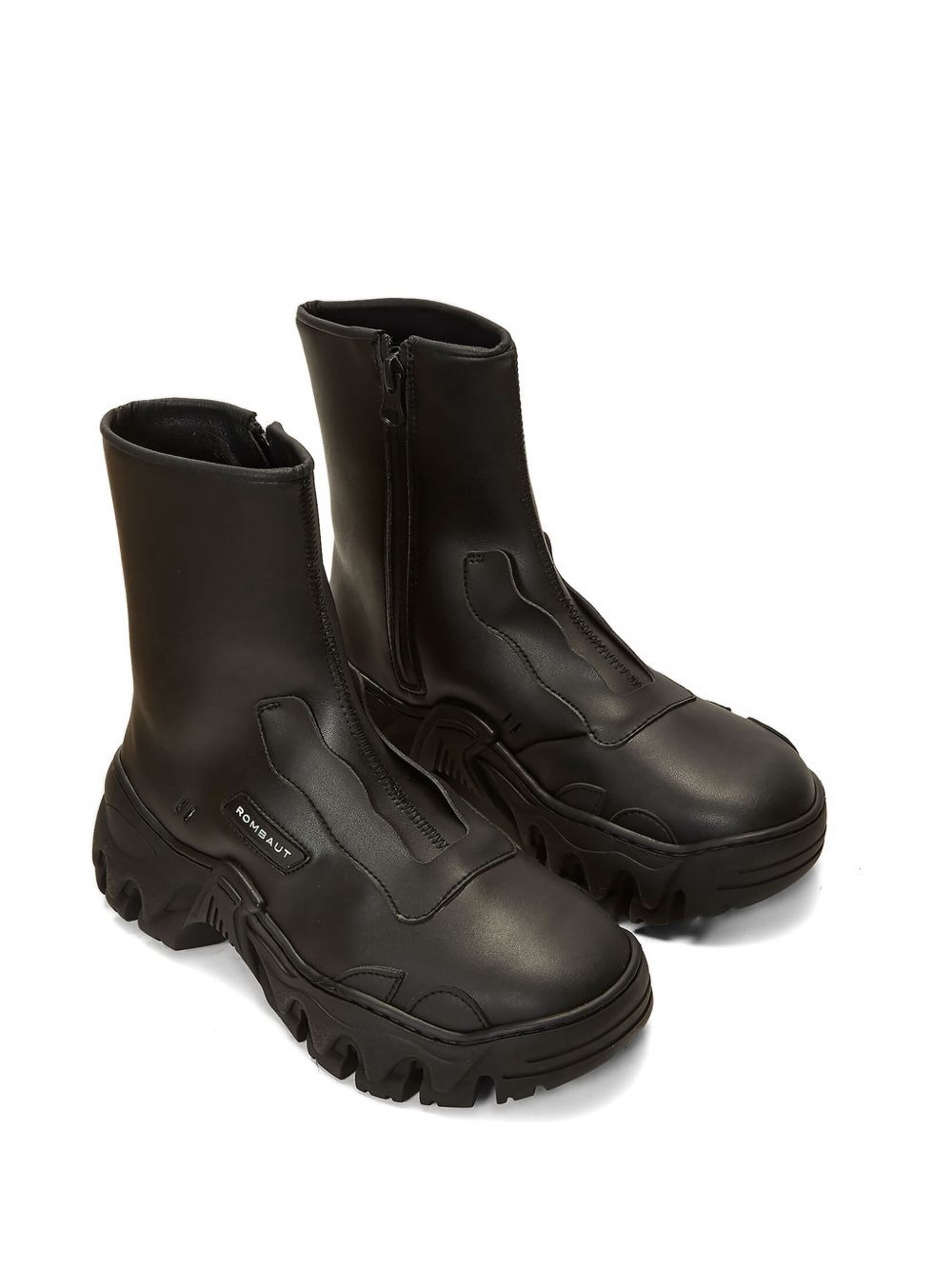 zip-front chunky-sole boots - 2