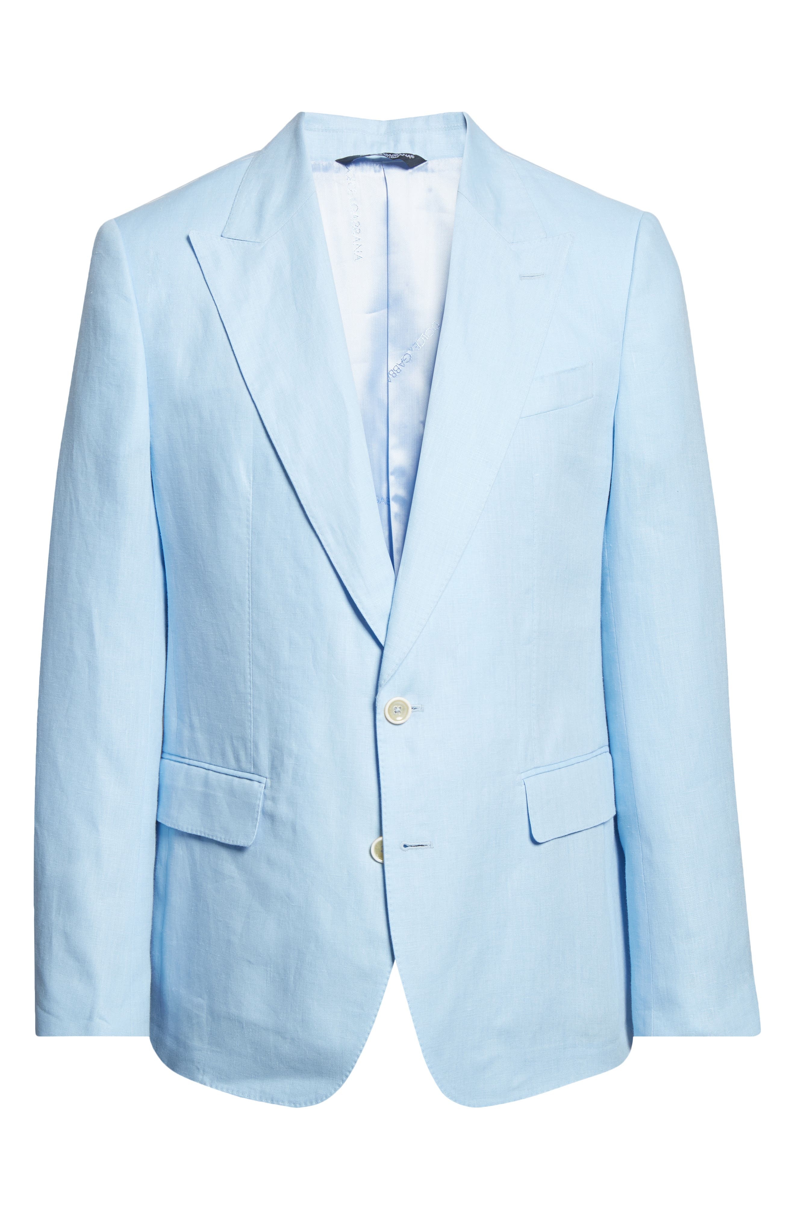 Dolce&Gabbana Sicilia Fit Linen Sport Coat in B1581 Azzurro at Nordstrom - 7